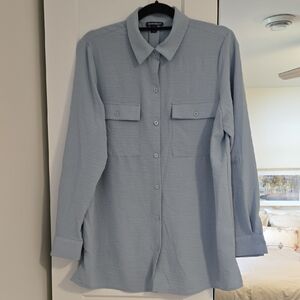 Hilary Radley Light Blue Button-Up Shirt L